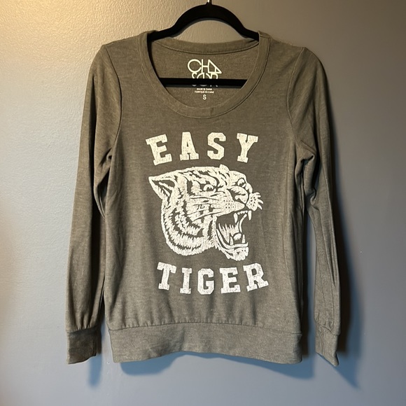 Chaser Easy Tiger Crew Neck Pullover Sweater - Picture 2 of 5